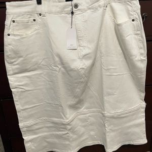 White denim skirt from Universal Standard. Never worn. Size L/W22/24